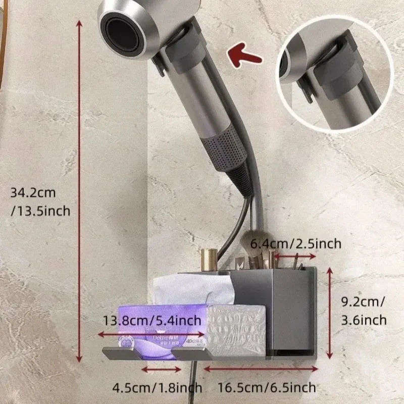 Wall Mounted Hair Dryer Holder